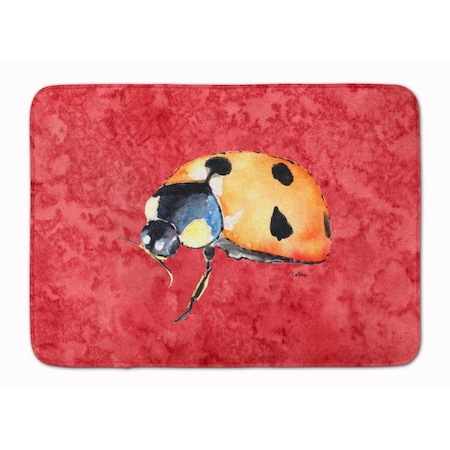 Carolines Treasures Lady Bug on Red Machine Washable Memory Foam Mat 8869RUG